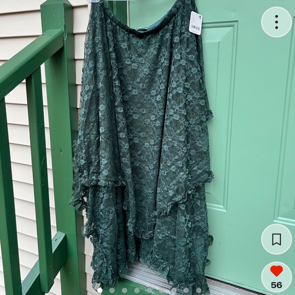 Free People French Courtship Half Slip skirt in Forest Green 
(Evergreen/Pine)